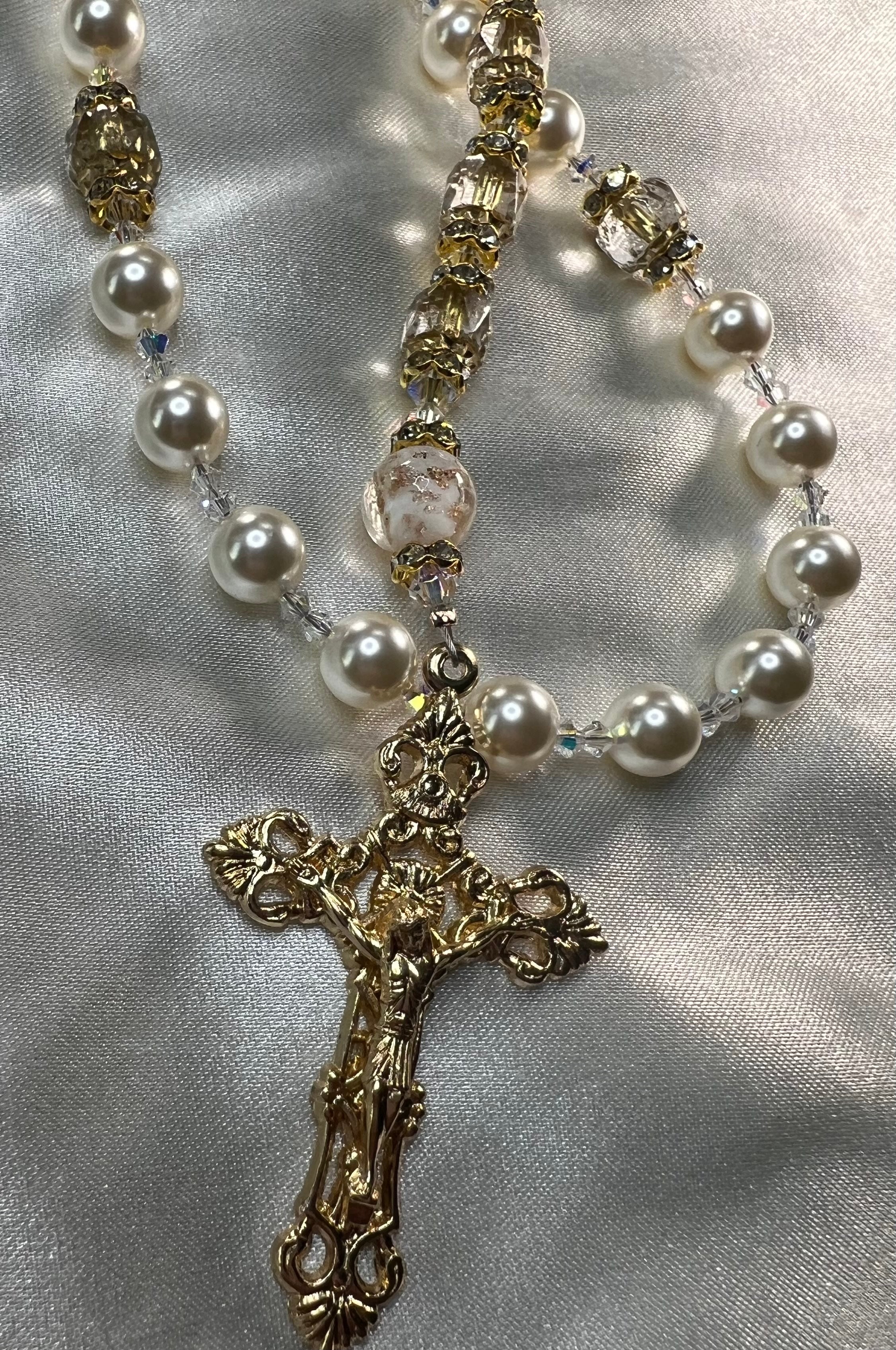 Mermaid Glass Rosary – Cathy's Cross