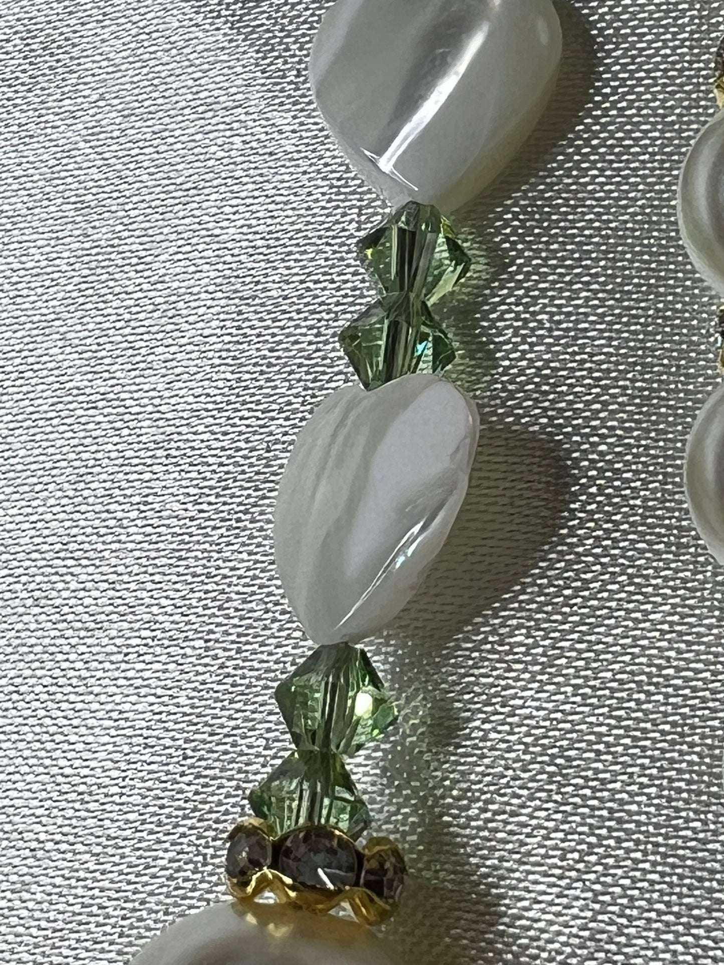 Abby Bridal Rosary with Peridot Crystal Spacers