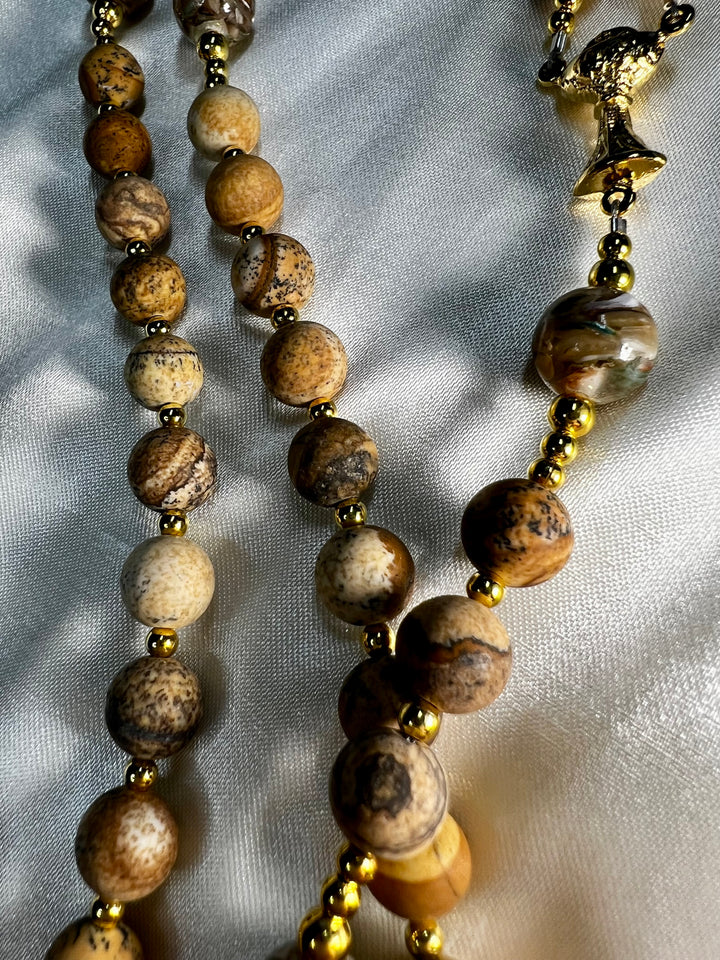 1st Communion Winter Wheat Rosary