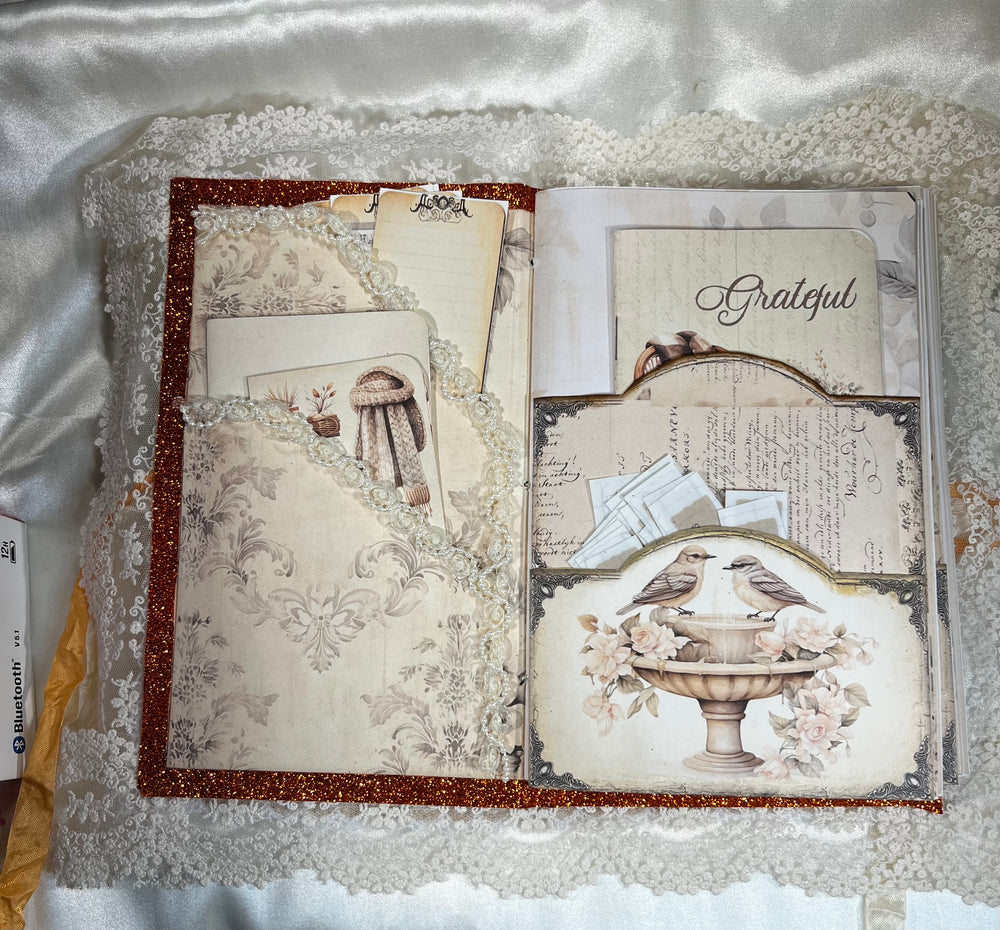 Inside pockets full of stickers & note cards