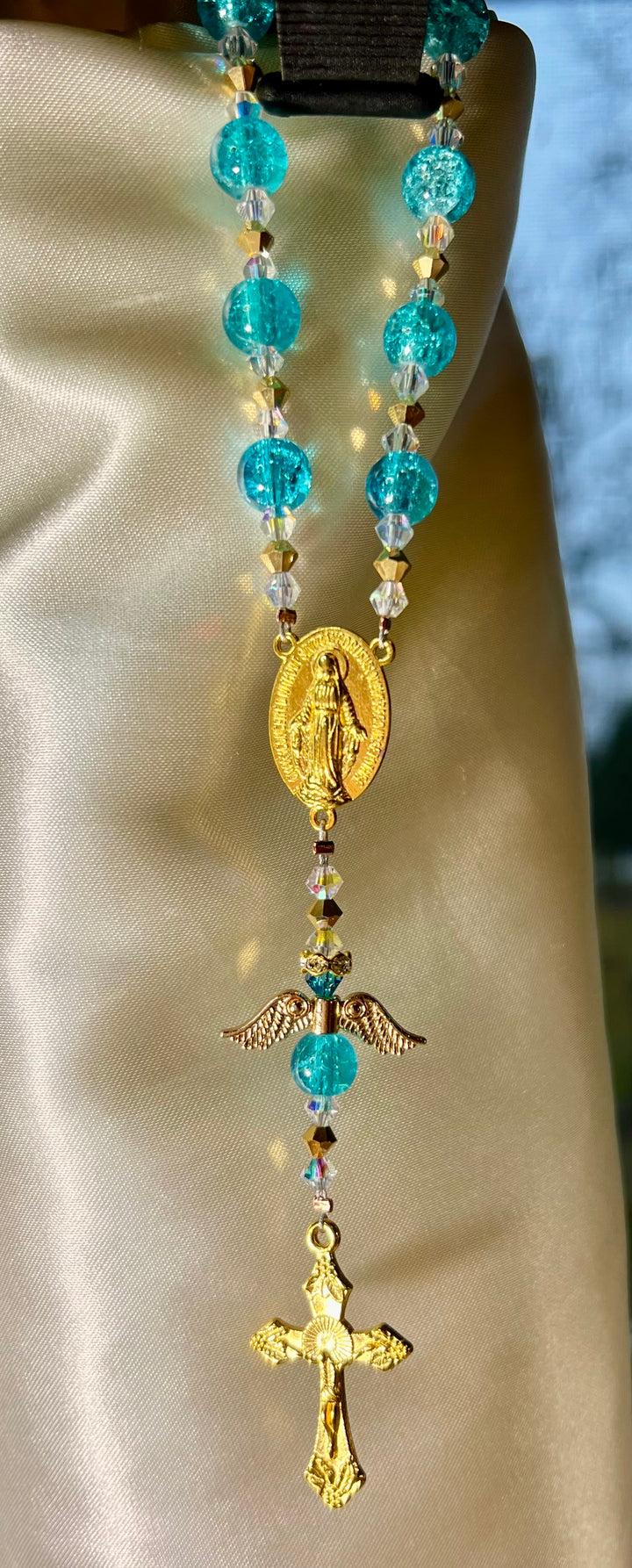 Mermaid Glass Car Rosary