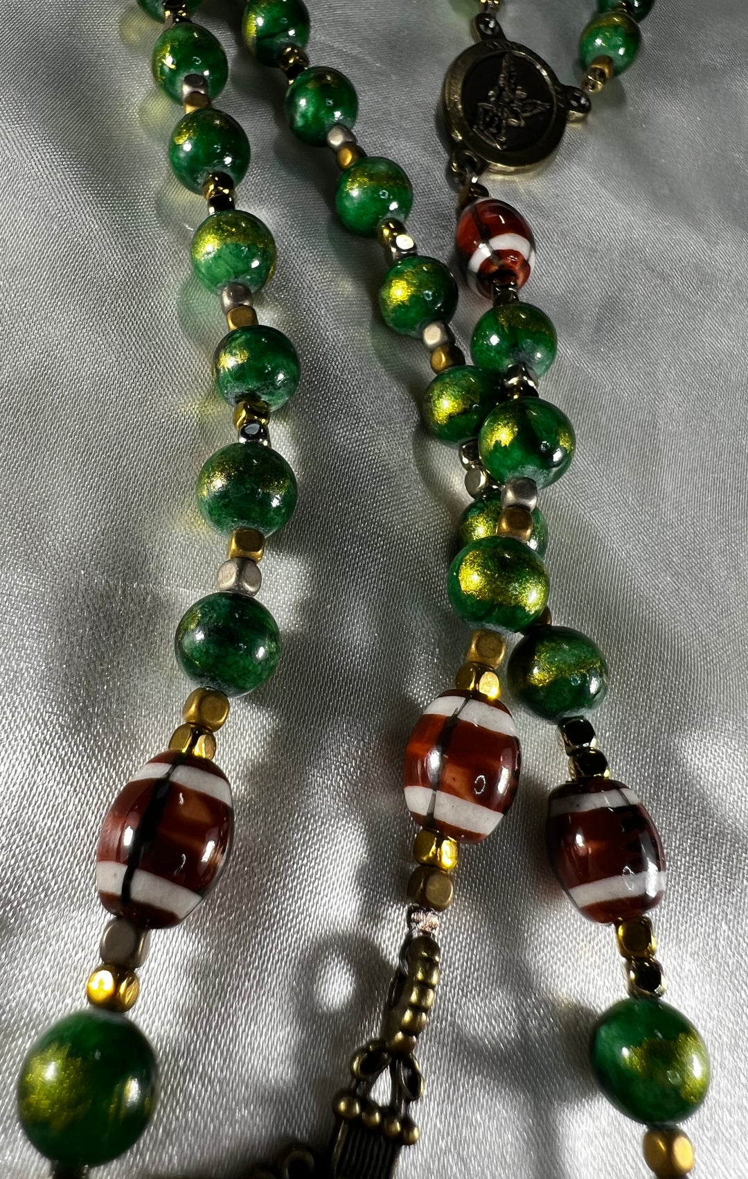 St. Michael Rosary Green & Gold