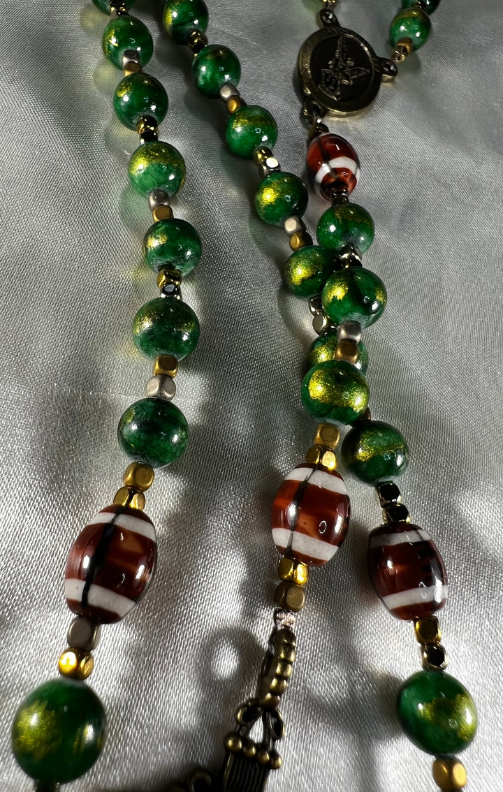 St. Michael Rosary Green & Gold