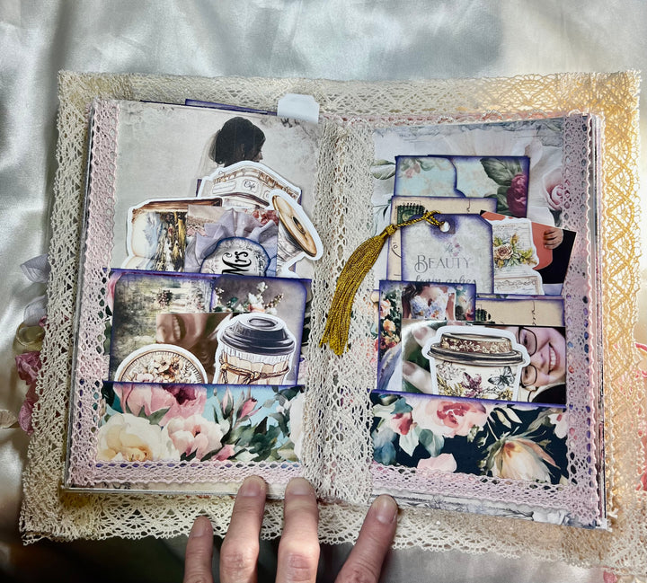 Inside pocket filled with stickers & note cards to journal on!