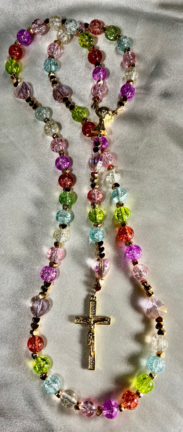 1st. Communion Mermaid Glass Rosary