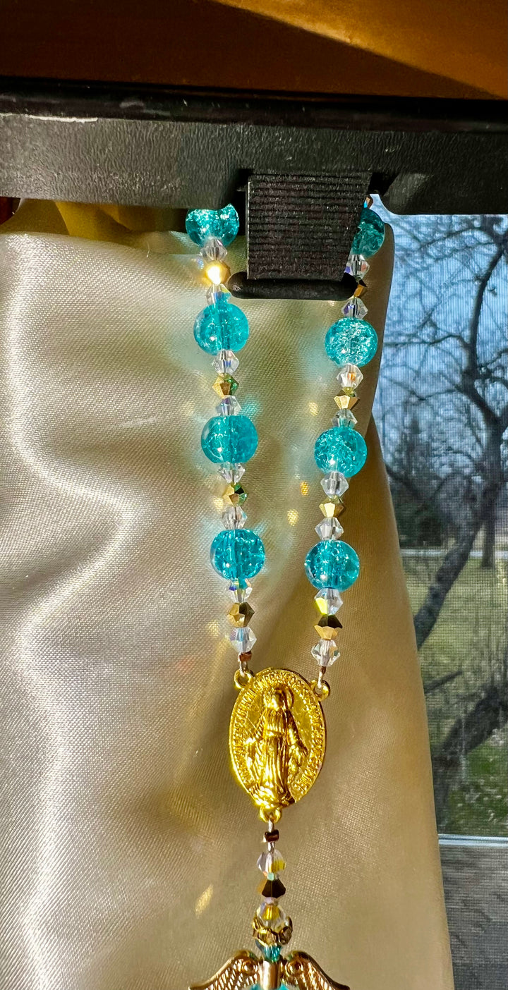 Mermaid Glass Car Rosary