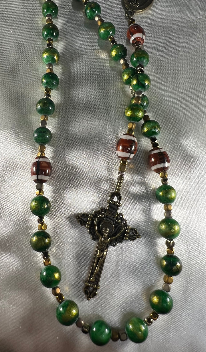 St. Michael Rosary Green & Gold