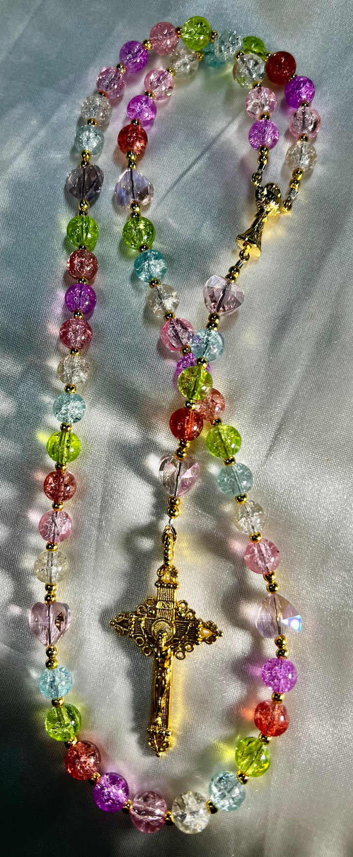 1st. Communion Mermaid Glass Rosary