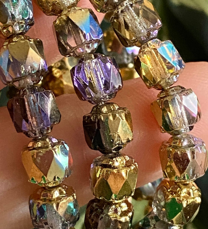 Bridal Rosary Set - Mother of Pearl & Gold Dust Onyx