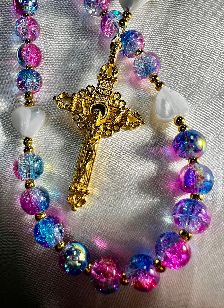 1st. Communion Mermaid Glass Rosary
