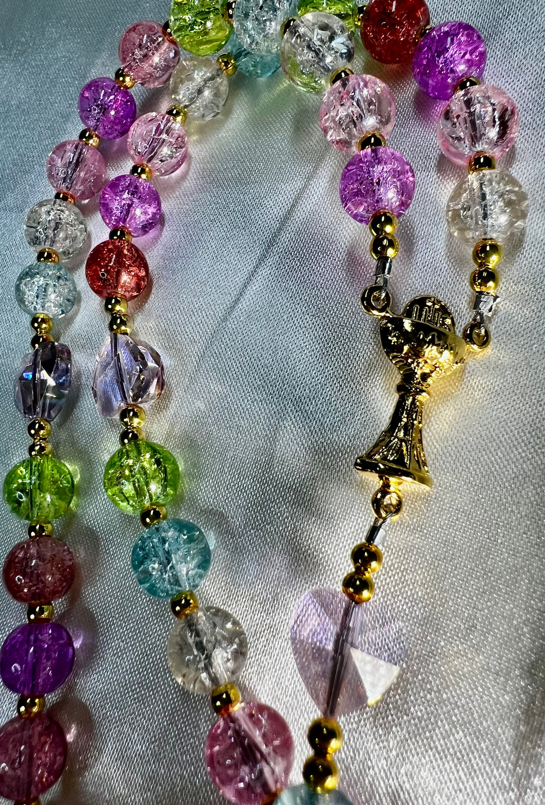 1st. Communion Mermaid Glass Rosary