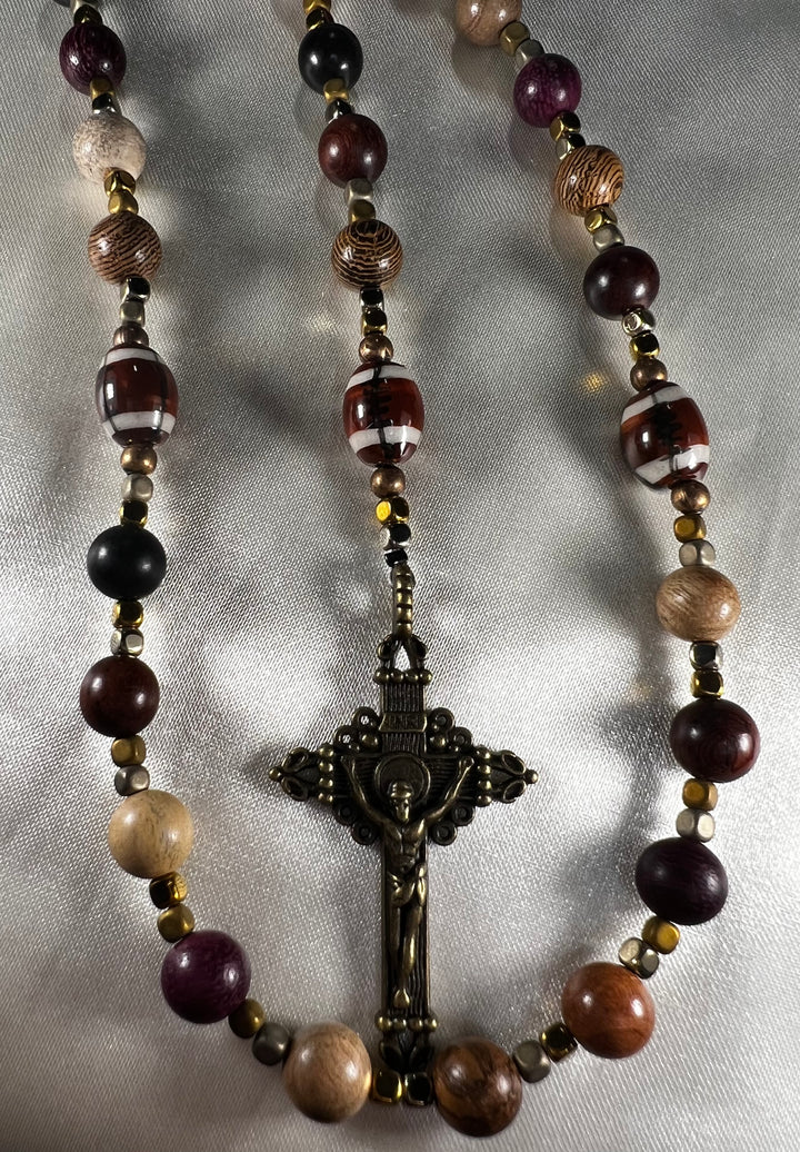 St. Michael Rosary - Wooden Football