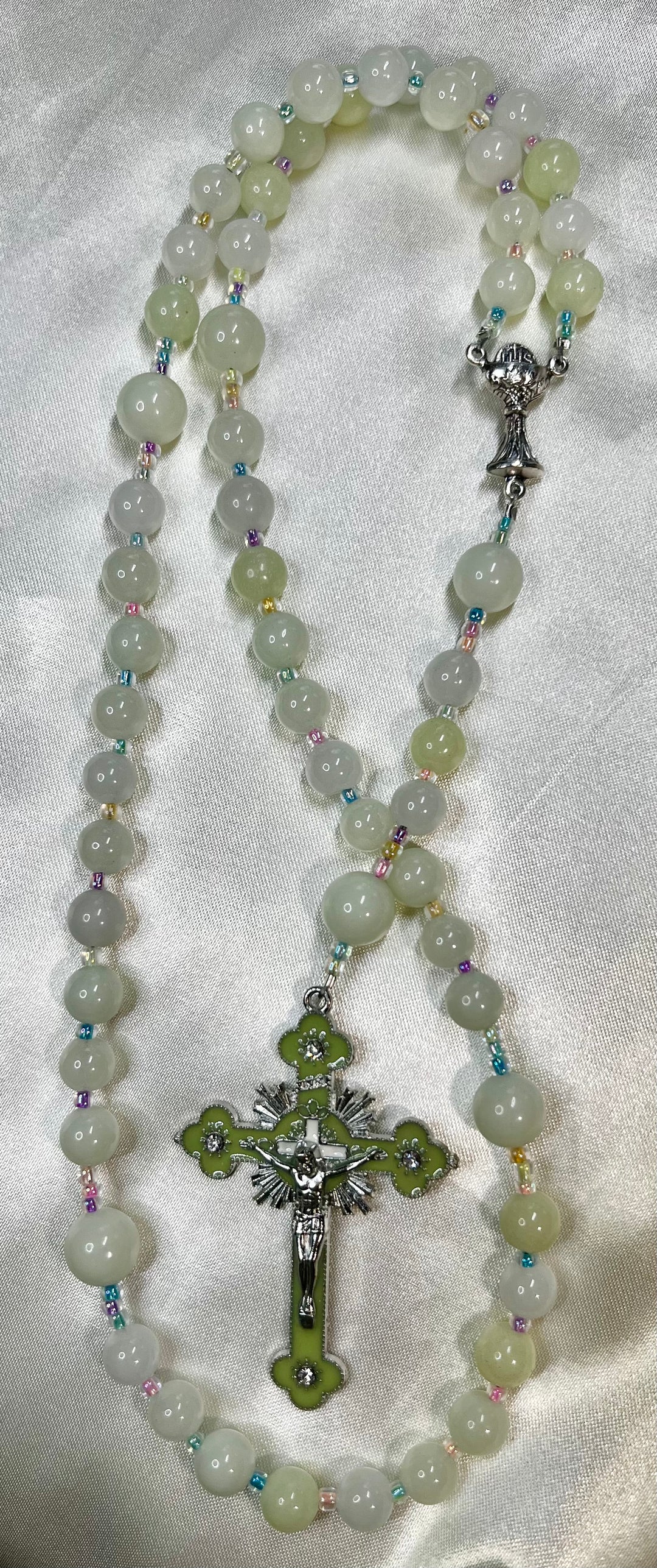 1st. Communion Glow in the Dark "Ocean" Rosary
