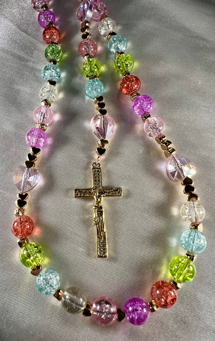 1st. Communion Mermaid Glass Rosary
