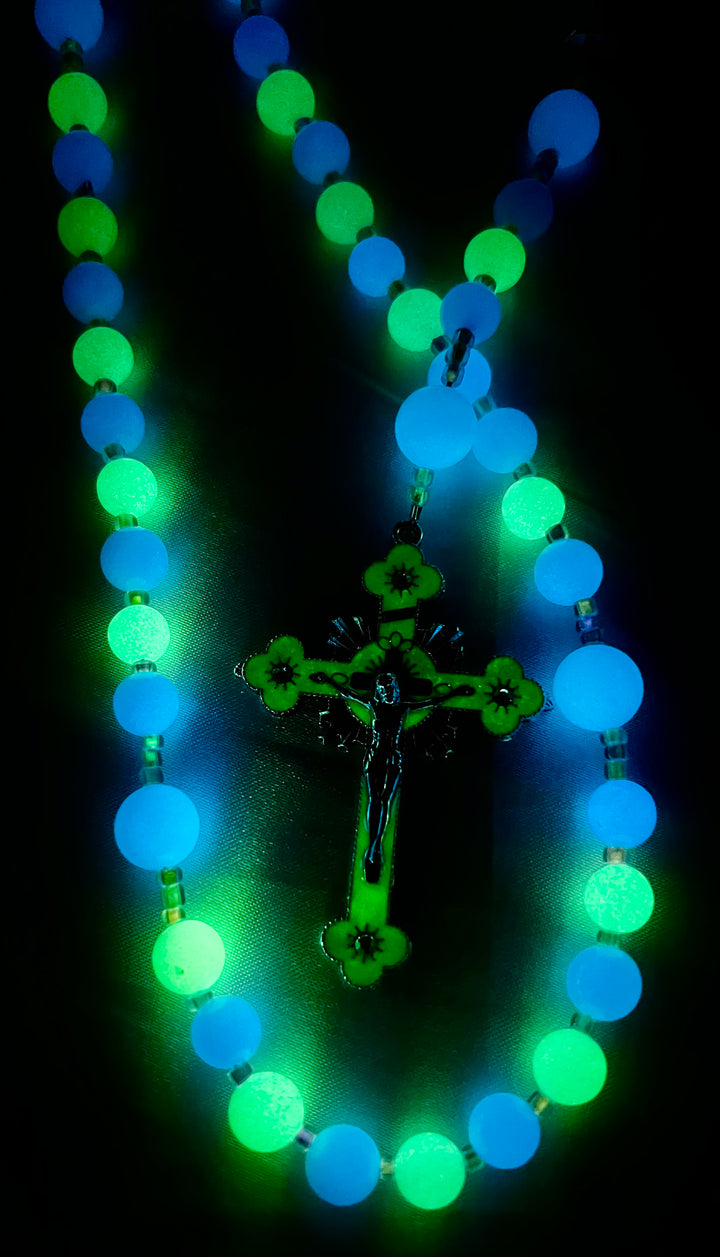 1st. Communion Glow in the Dark "Ocean" Rosary