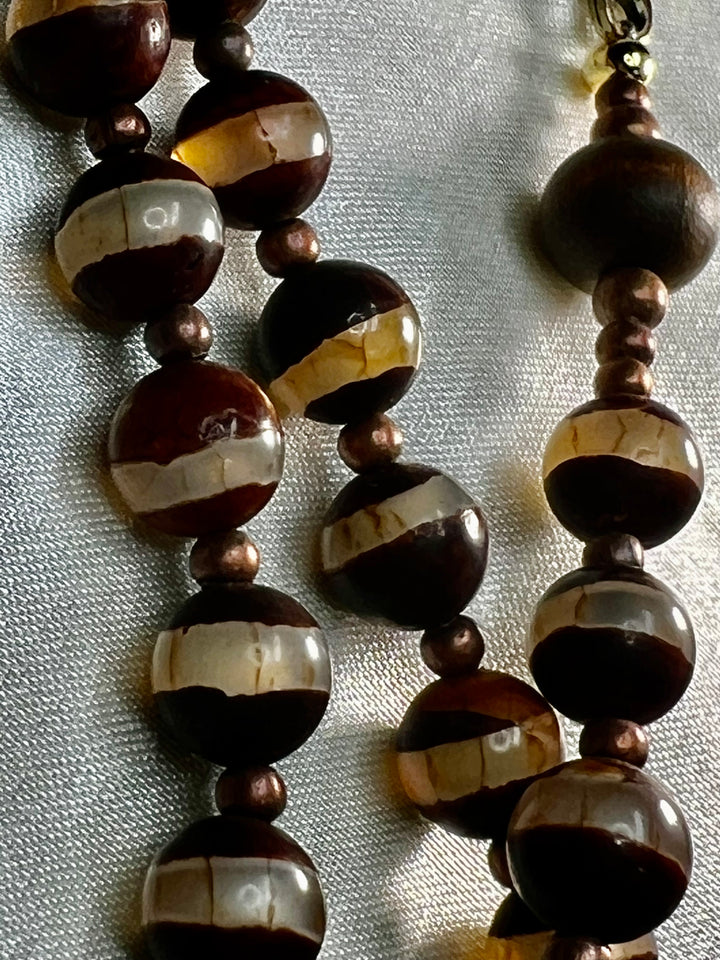 St. Michael Tibetan Agate Rosary