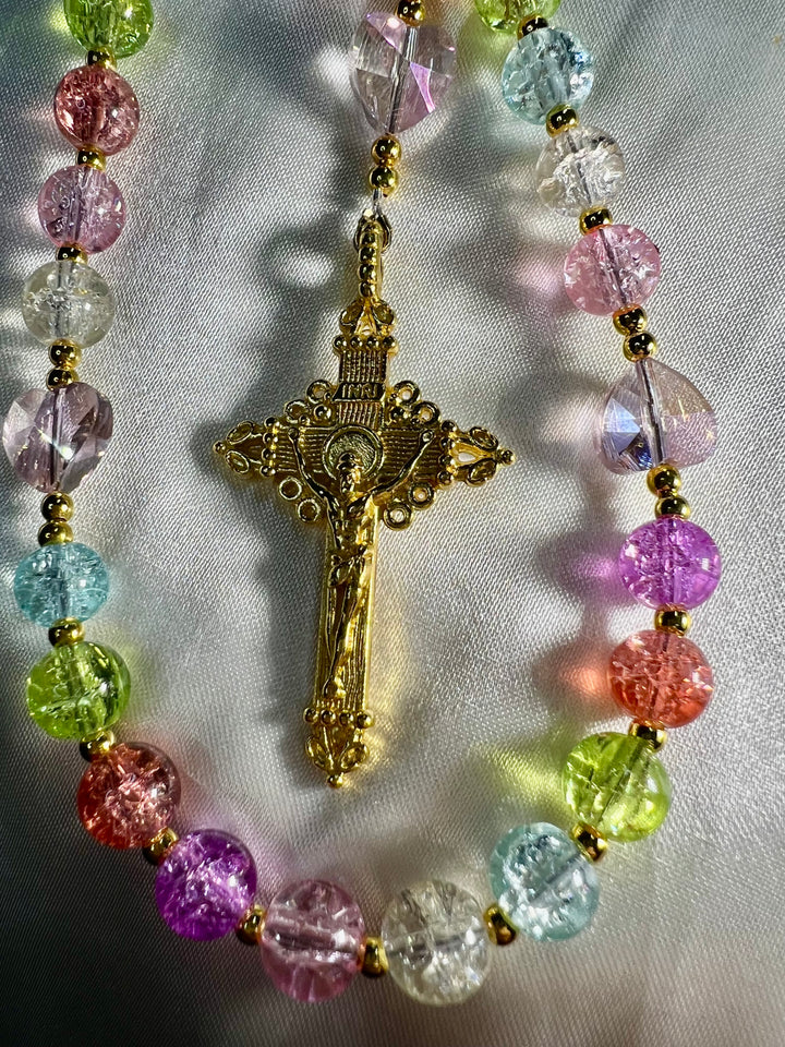1st. Communion Mermaid Glass Rosary