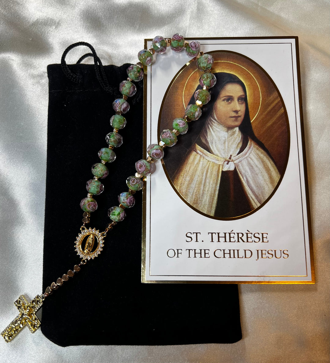Glory Be Saint Theresa Chaplet Flower Rosary