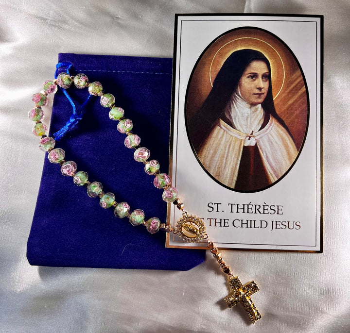 Glory Be Saint Theresa Chaplet Flower Rosary