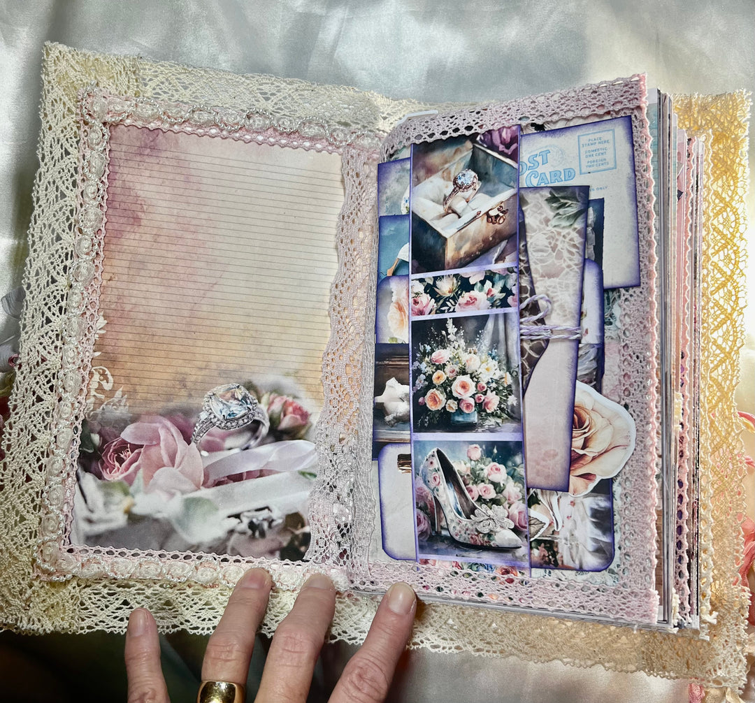 Inside pockets full of stickers & note cards to journal on!