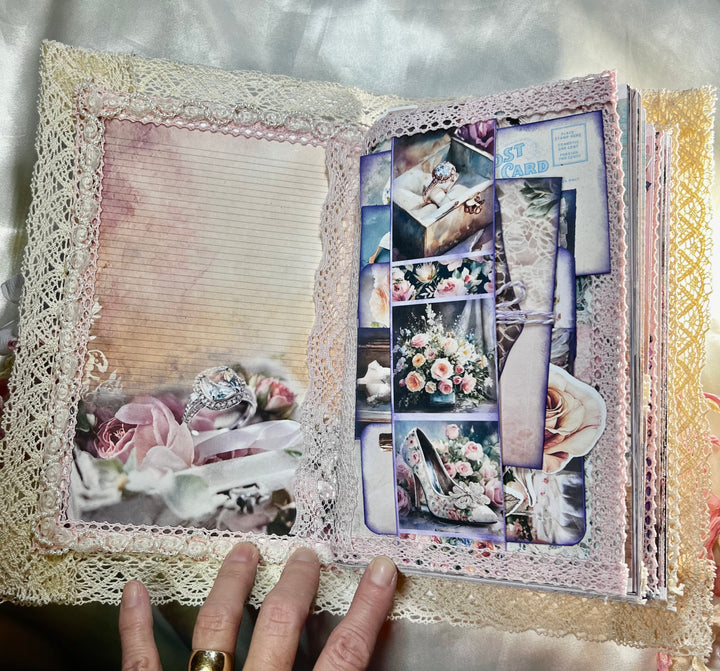 Inside pockets full of stickers & note cards to journal on!