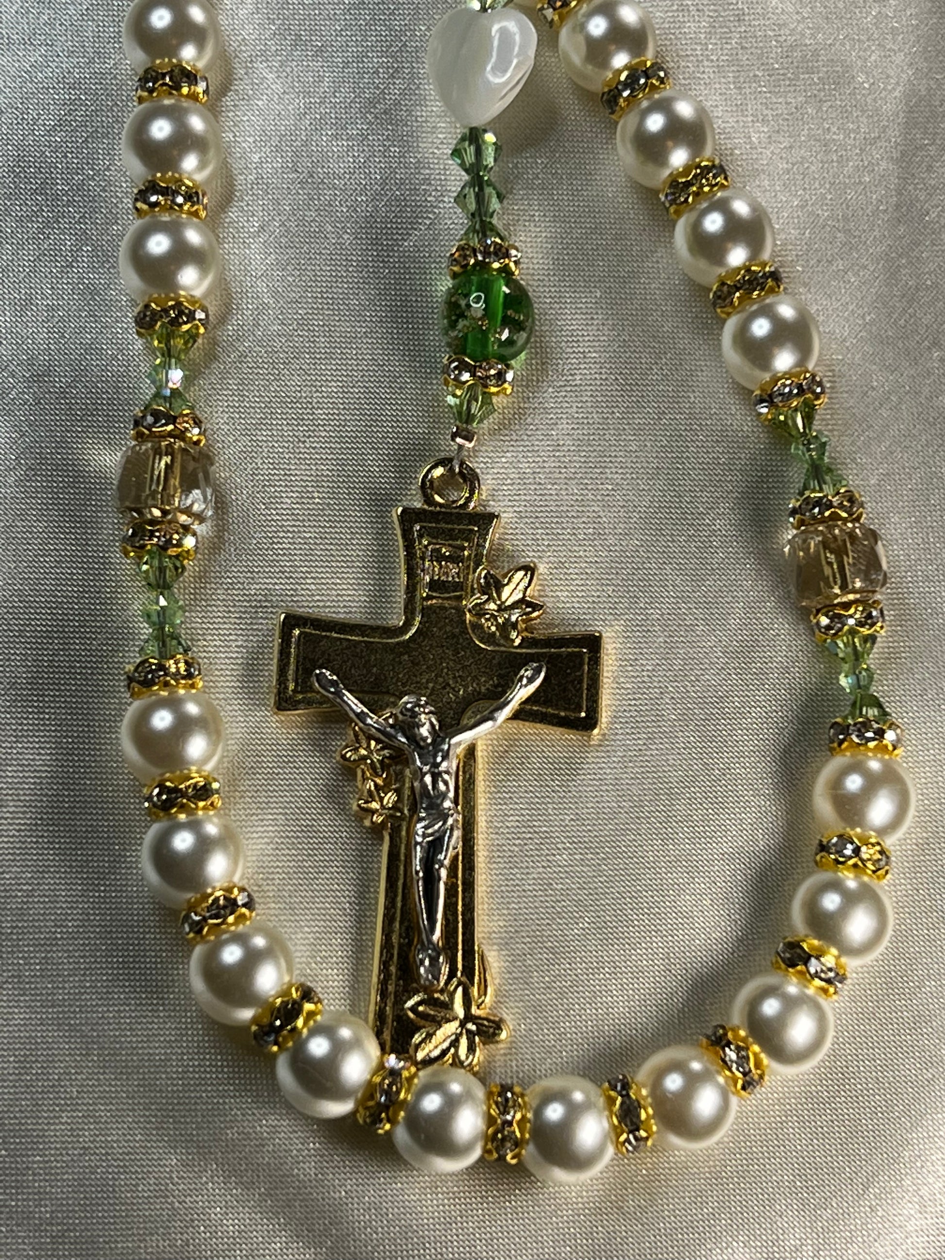 The Abby Bridal Rosary in Peridot!!