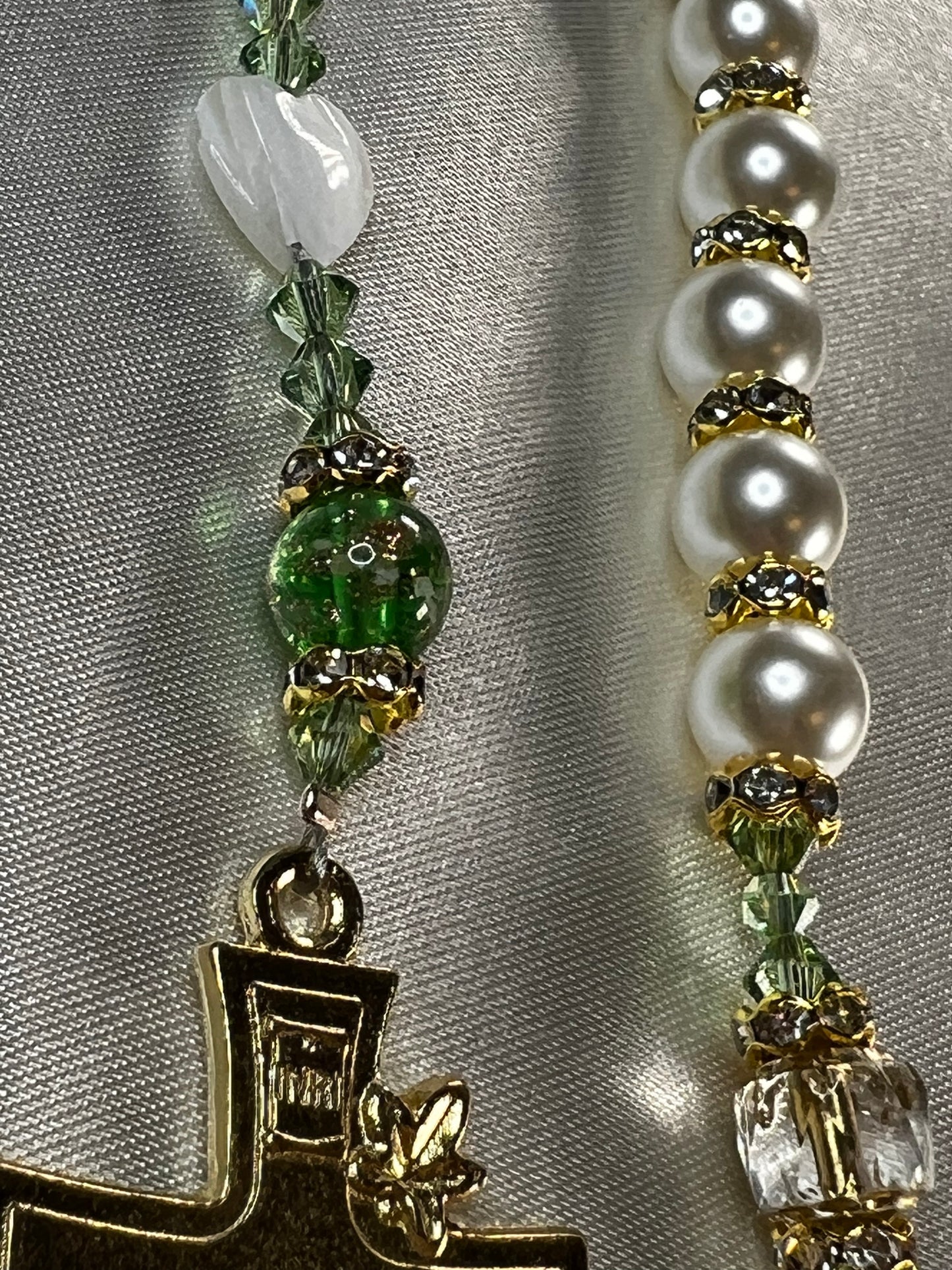 The Abby Bridal Rosary with Peridot Crystals