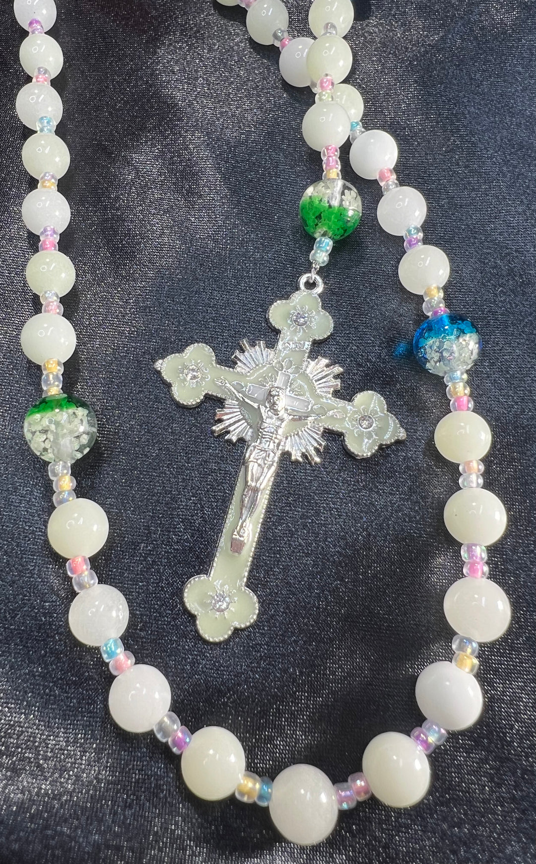 1st. Communion Ocean Glow in the Dark Rosary