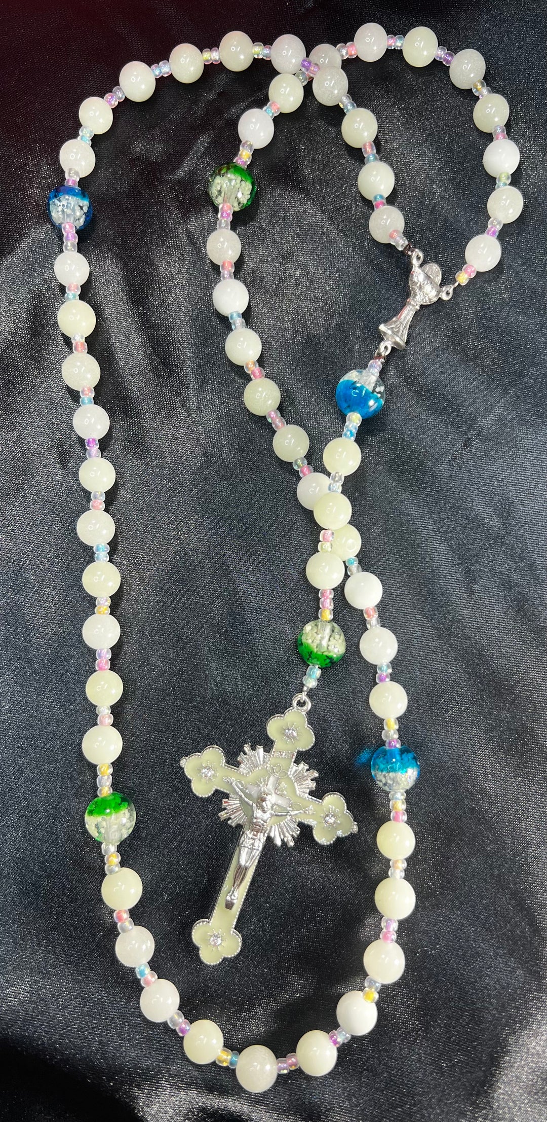 1st. Communion Ocean Glow in the Dark Rosary