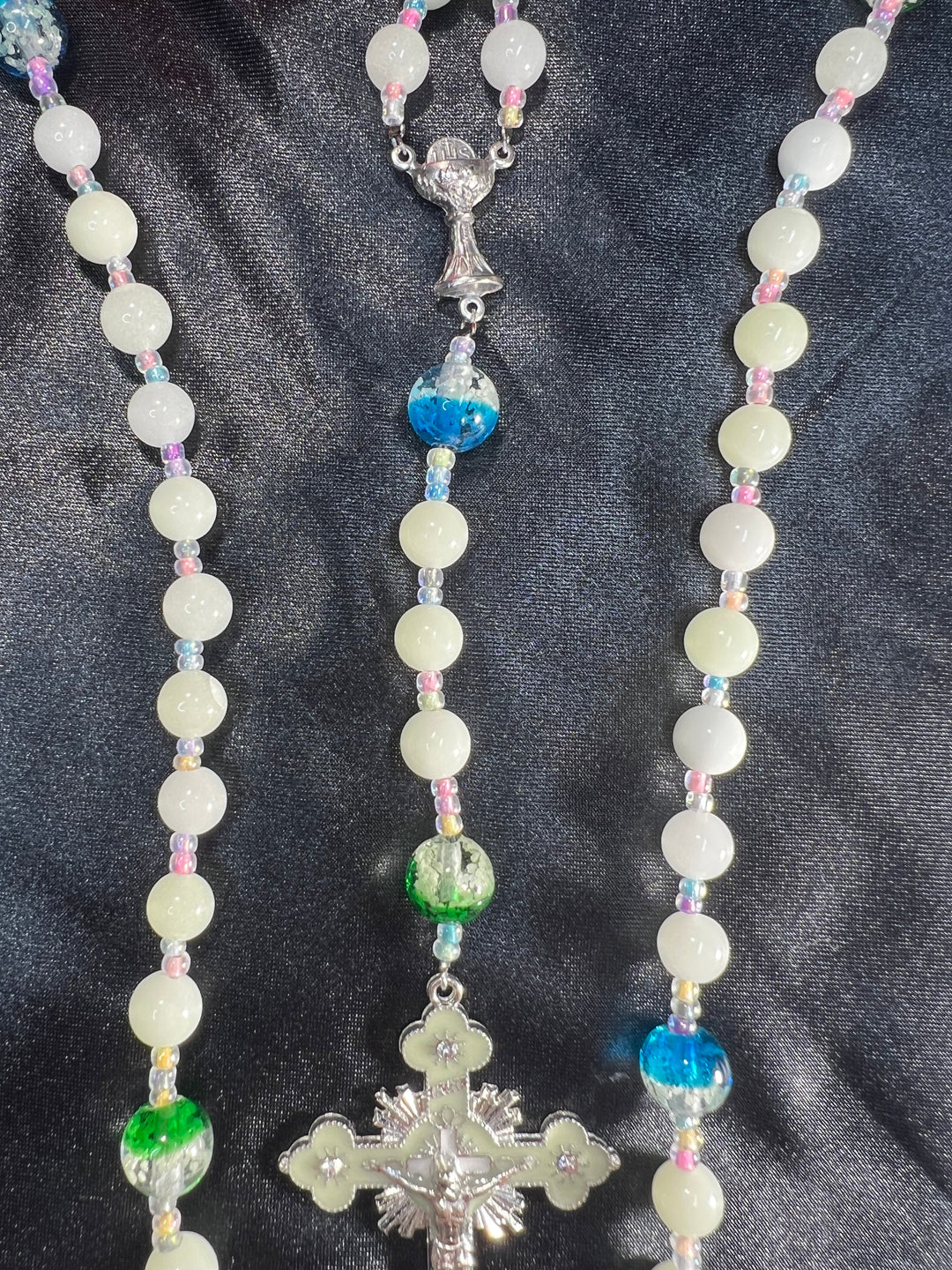 1st. Communion Ocean Glow in the Dark Rosary