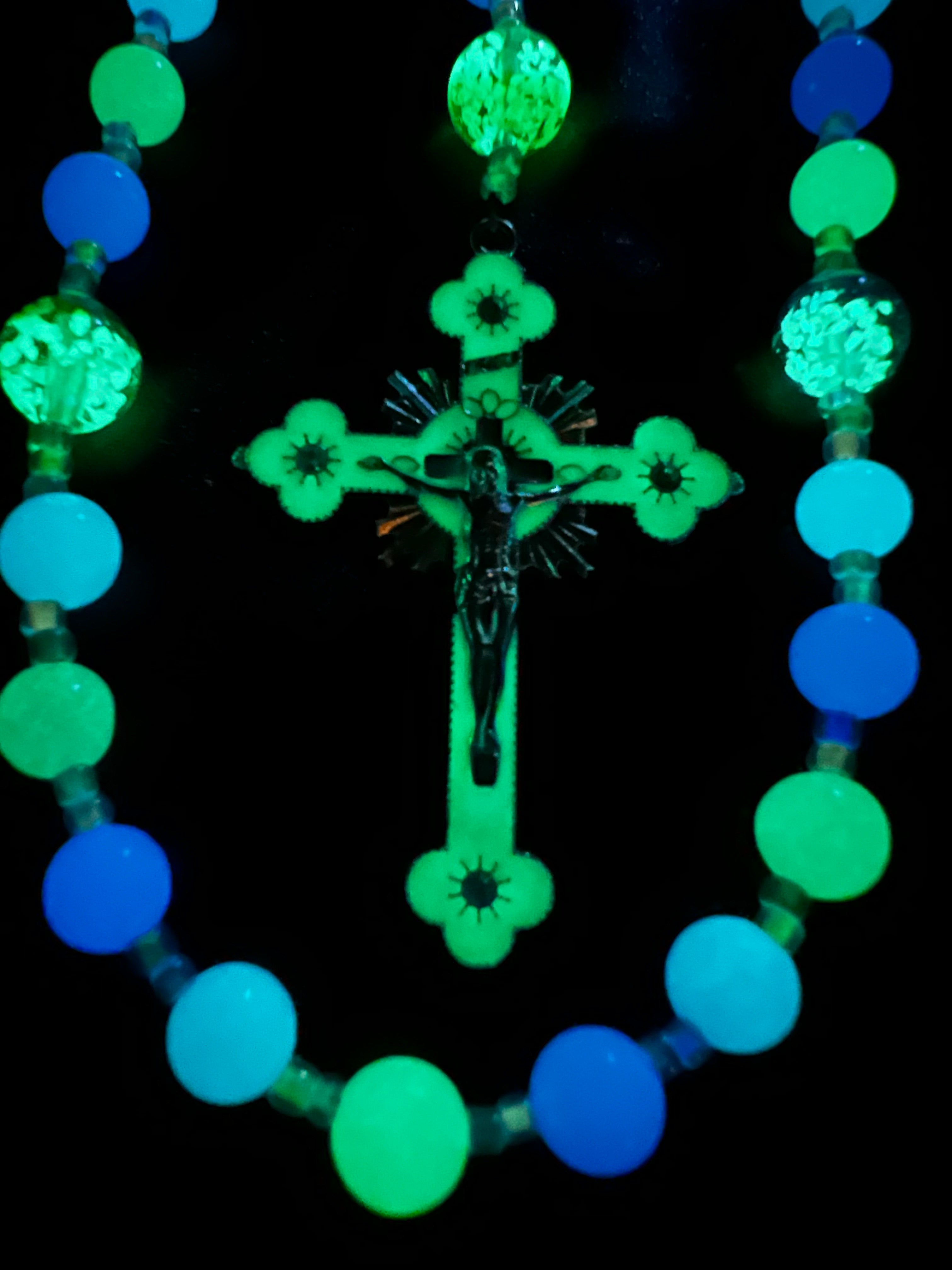 Glow in the Dark Rosary - Ocean Rosary – Cathy's Cross