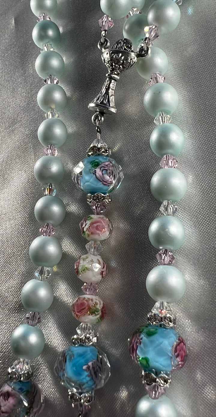 Baby Blue Pearls & Rose Pater & Hail Mary Beads!!