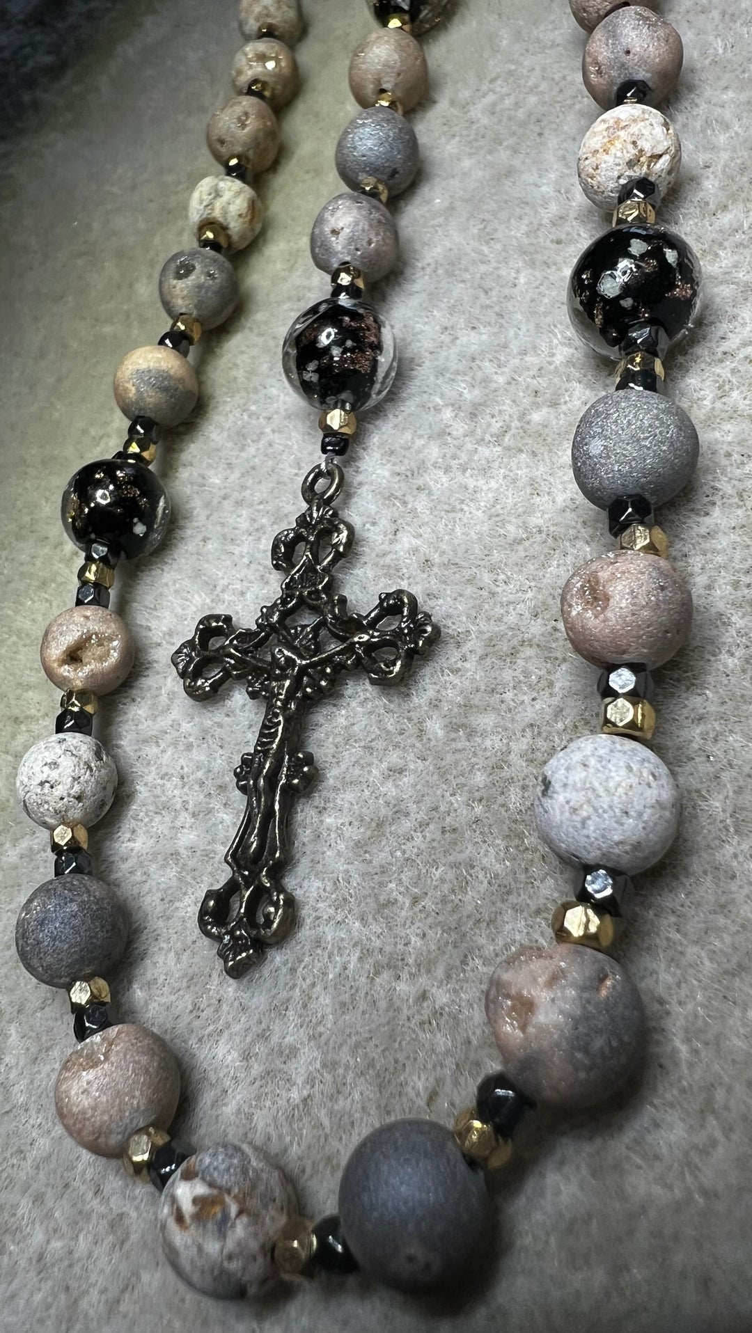Natural Agate Stone Full Rosary