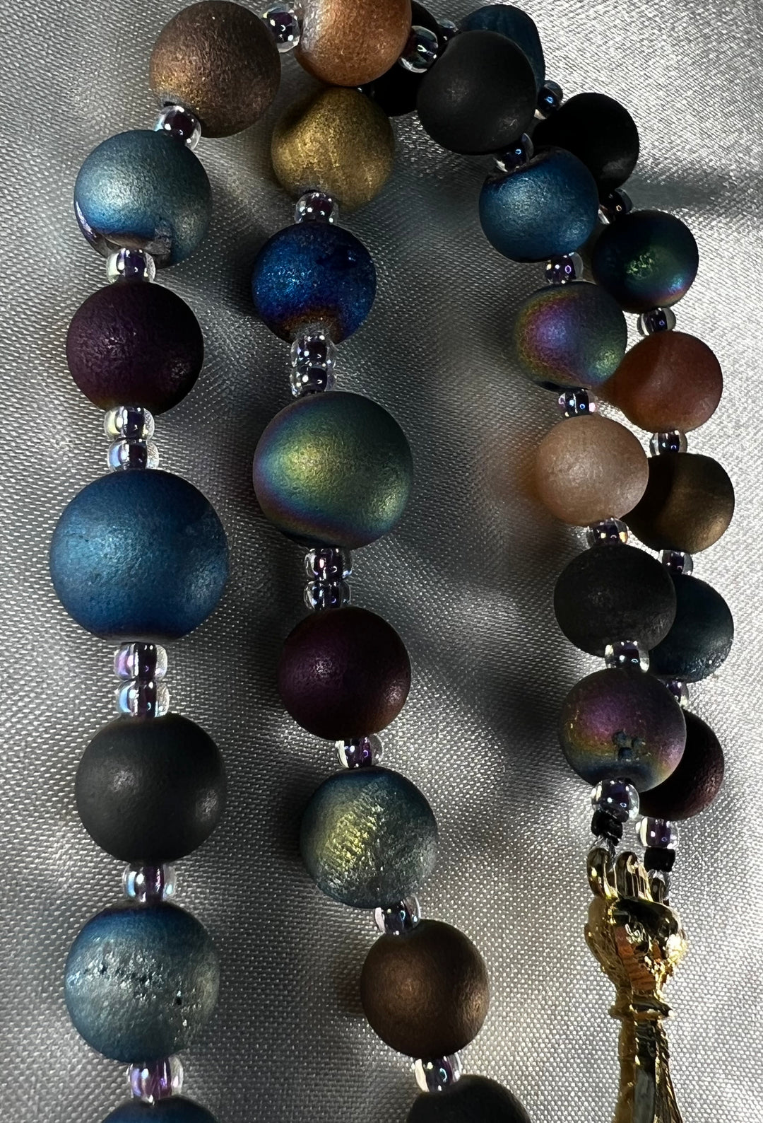 Blue Natural Agate Stone Rosary