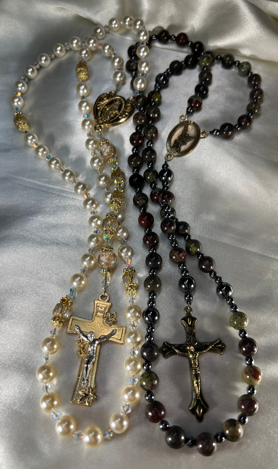 Catherine Bridal Rosary with Jasper Stone Groom Rosary!