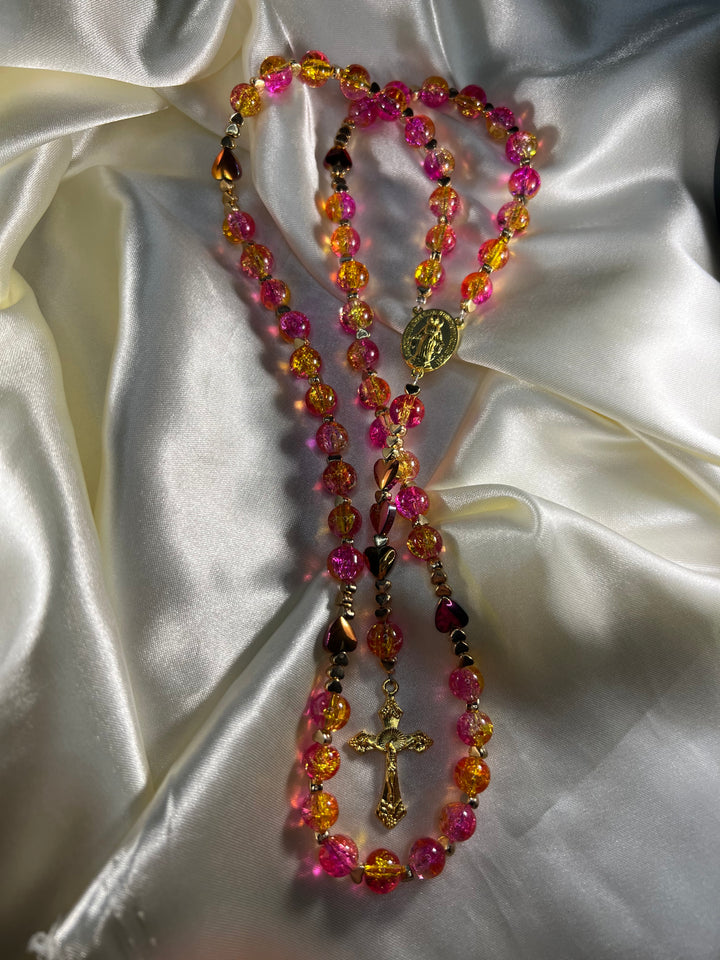 Pink Heart Mermaid Rosary - One of a KIND