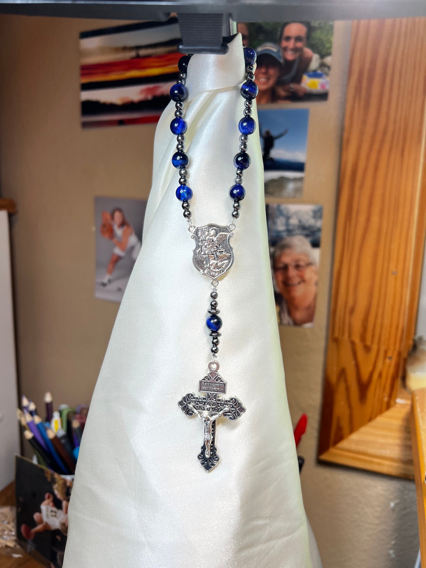 Police Officer Car Rosary!  St. Michael protect all Police Officers!!