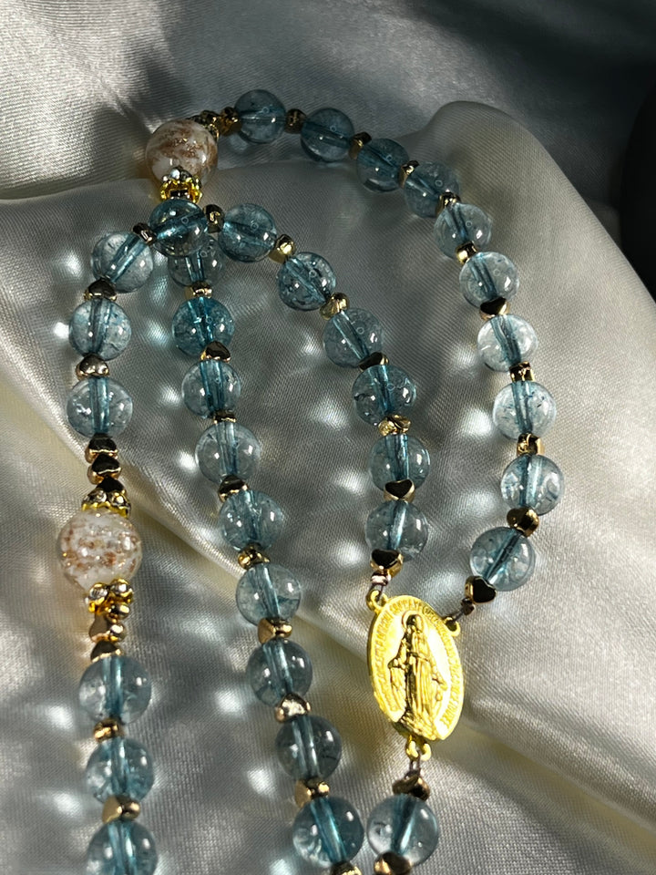 Blue Mermaid Glass Rosary!