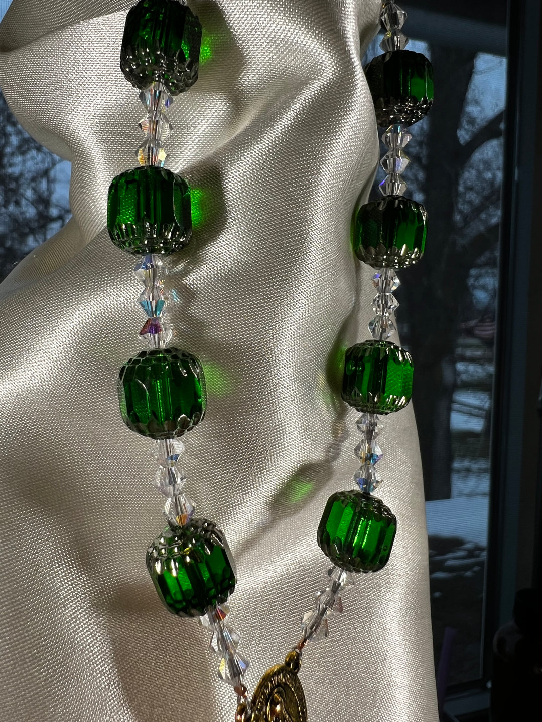 Emerald Angel Car Rosary