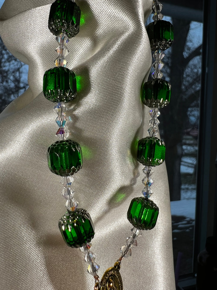 Emerald Angel Car Rosary