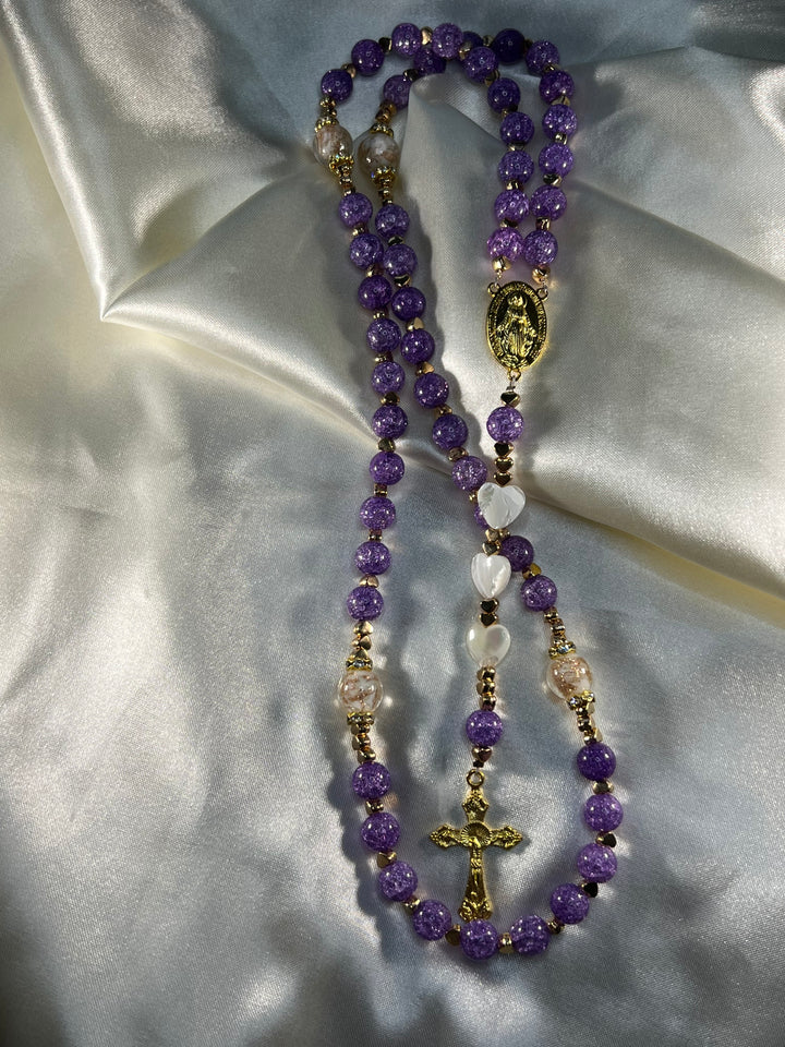 Purple Mermaid Glass Rosary!