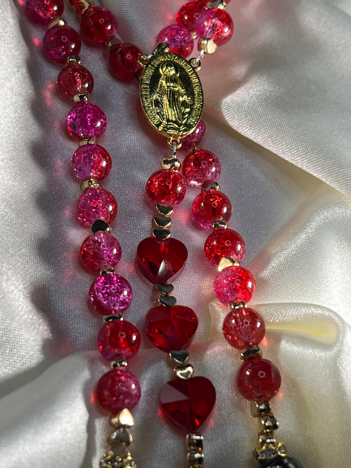 Red Mermaid Glass Rosary - One of a KIND