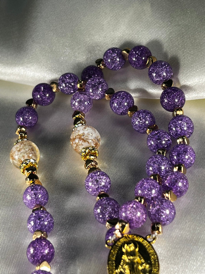 Purple Mermaid Glass Rosary