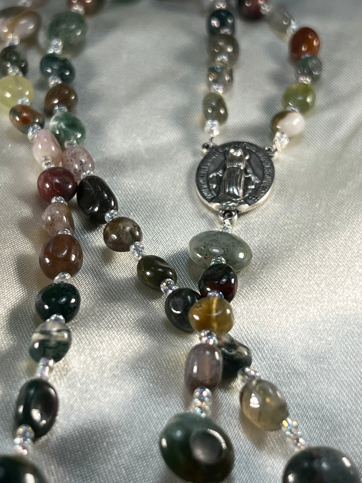 Natural Green Stone in Silver