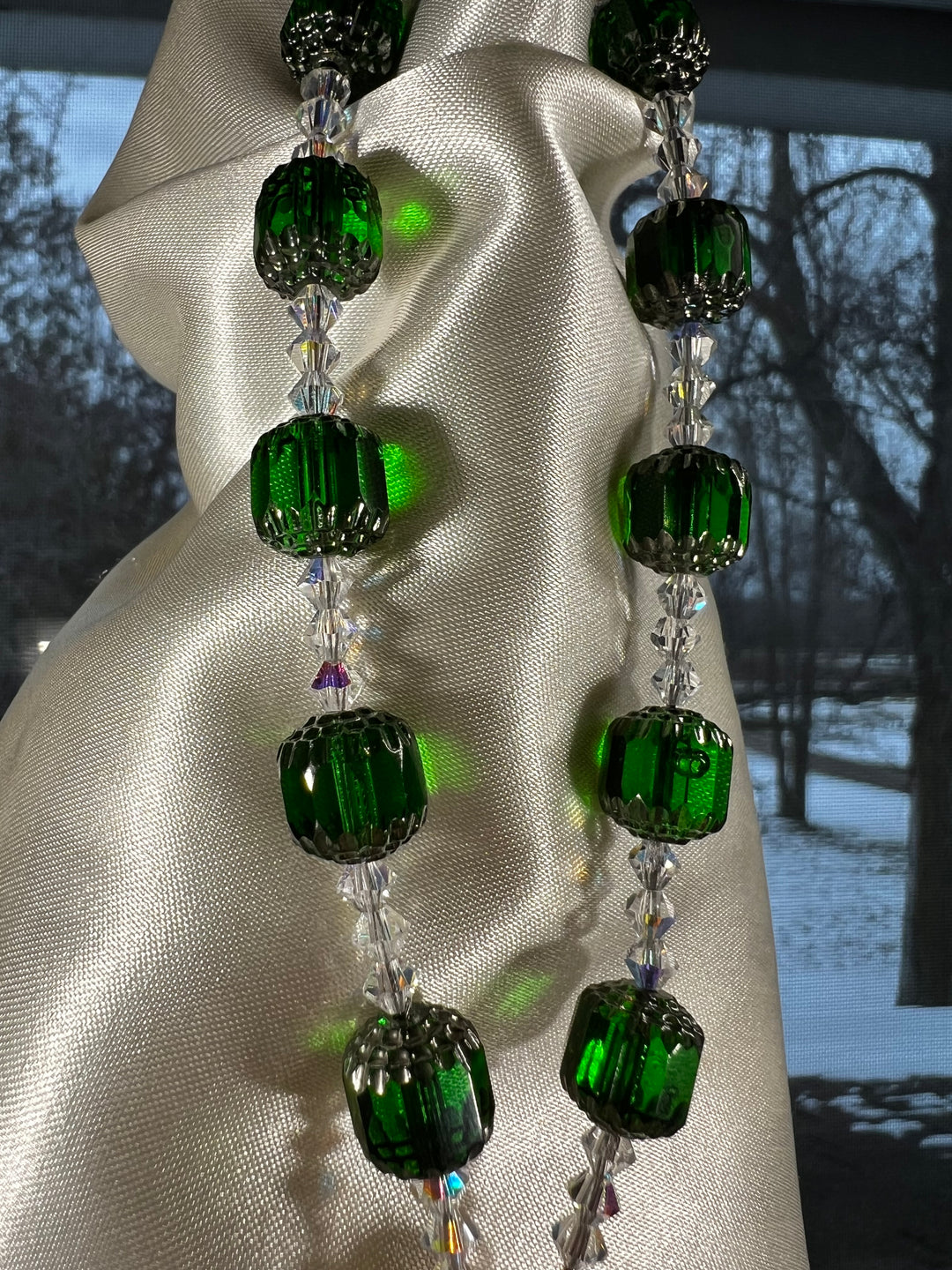 Emerald Angel Car Rosary