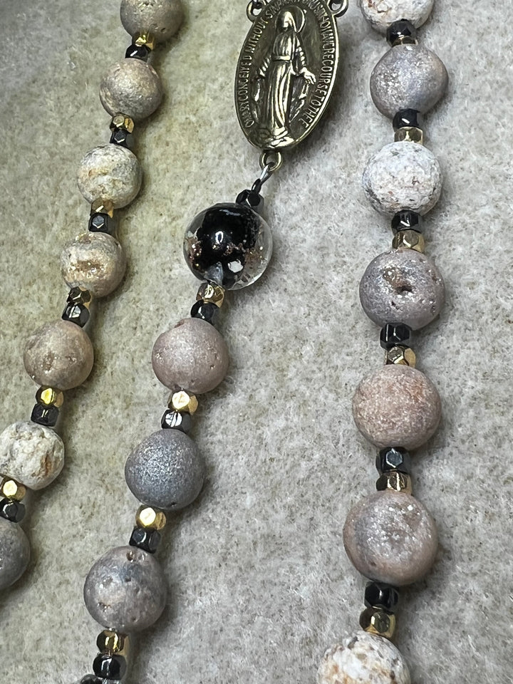 Natural Agate Stone Full Rosary