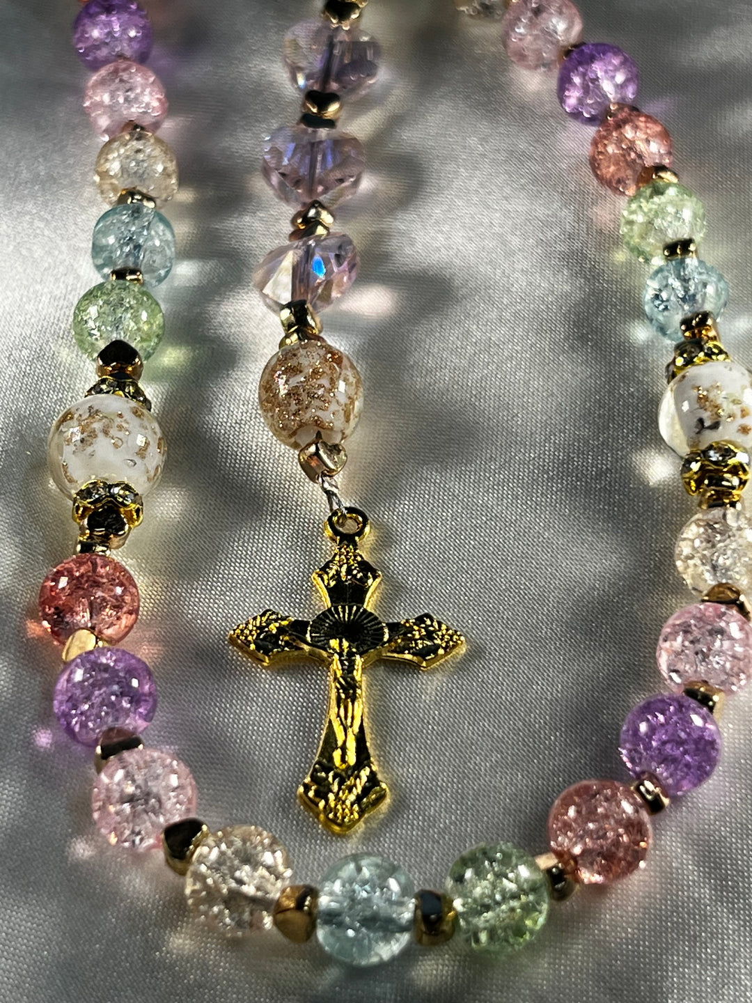 Mermaid Glass 1st Communion Rosary