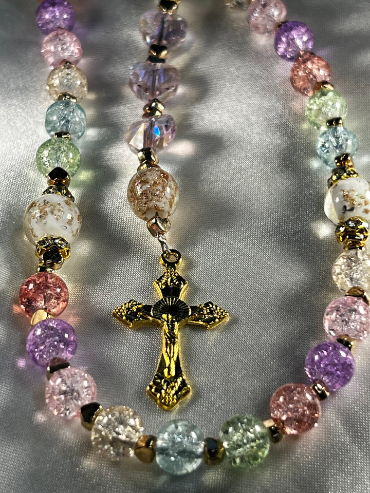 Mermaid Glass 1st Communion Rosary