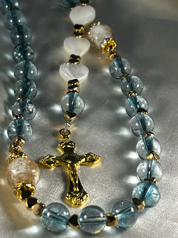 Blue Mermaid Glass Rosary!