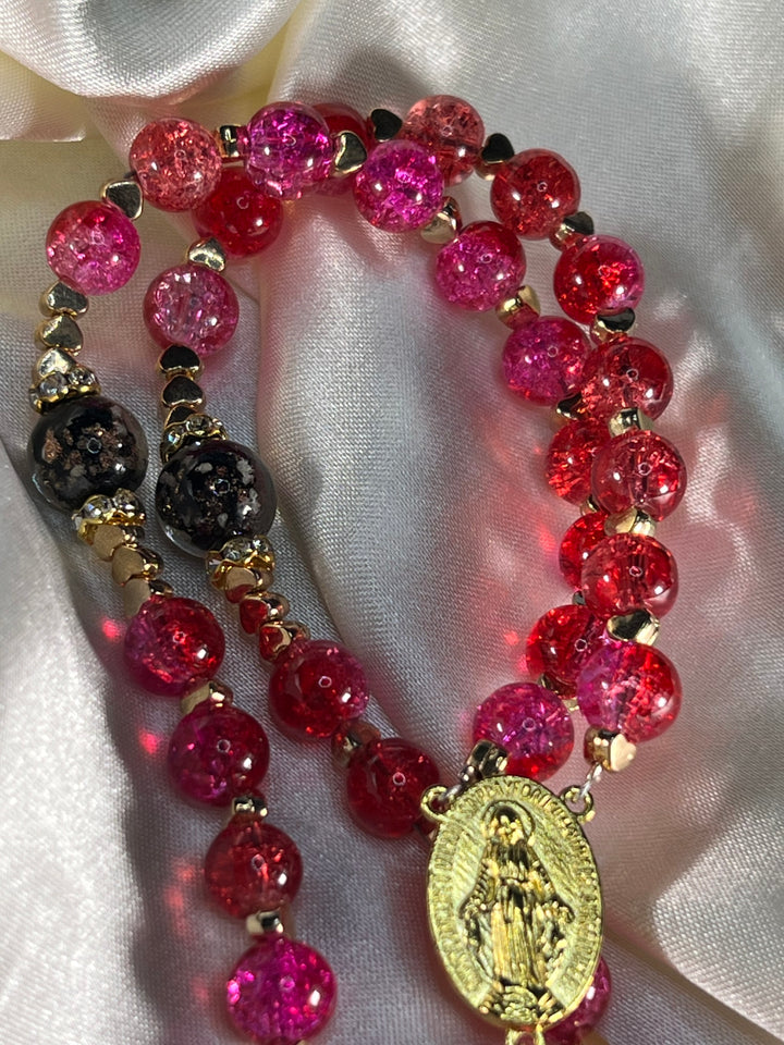 Red Mermaid Glass Rosary - One of a KIND